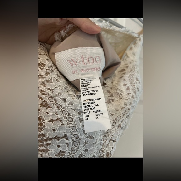 W Too By Watters Bodysuit Womens Sz 14 Lace Odelia Sexy Lace Sleeveless Beige - Picture 3 of 4